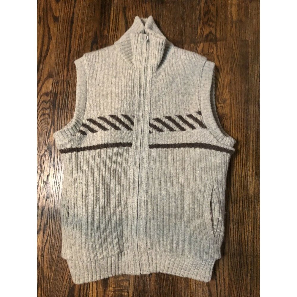 Vintage Men’s Tundra Wool Vest Zip Front Made In Canada large ski winter
